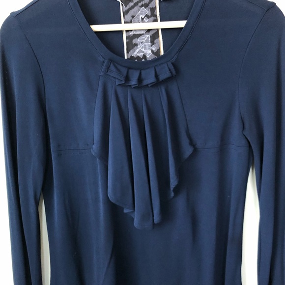 L.A.M.B. navy top with ruffle detail - Picture 2 of 3